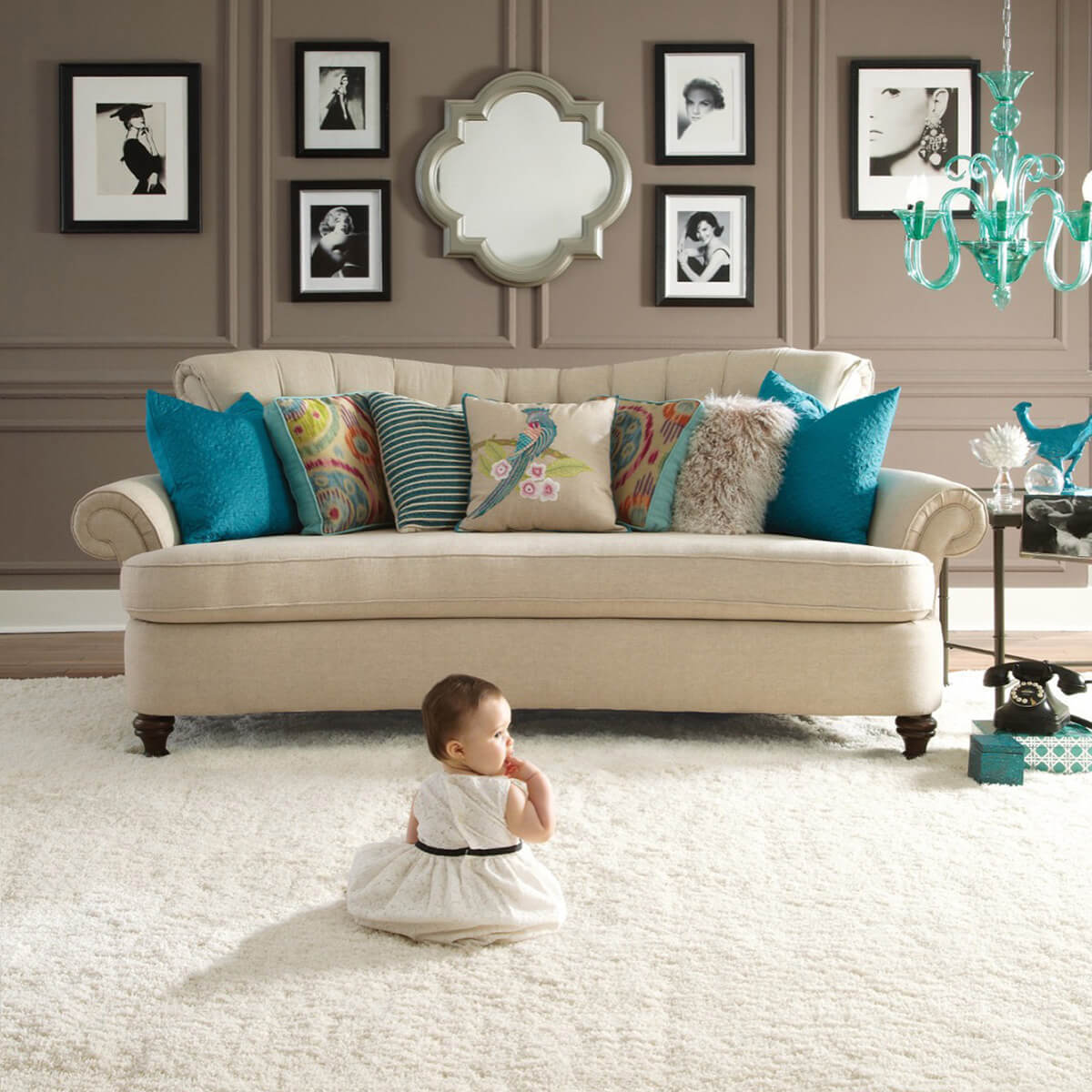 Cute baby on soft carpet | Baker Valley Floors